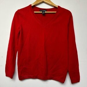 Acquabianca Red Extrafine made in Italy merino wool pullover sweater size L